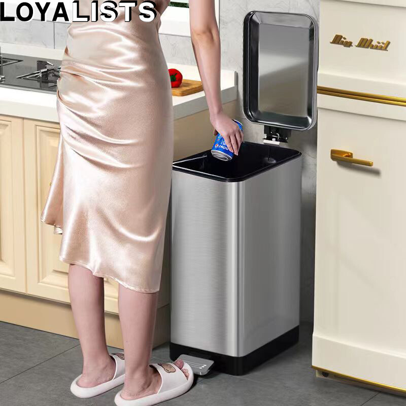 Loyalists thùng rác gia dụng có nắp thùng rác khử mùi phòng tắm nhà vệ sinh phòng khách nhà bếp có rãnh đặc biệt bằng thép không gỉ dùng chân