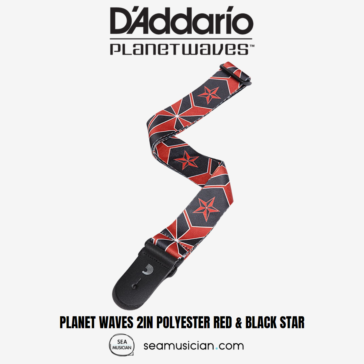 PLANET WAVES 2IN POLYESTER RED & BLACK STAR - Jenama Planet Waves Harga 67 Ringgit*Penghantaran Percuma