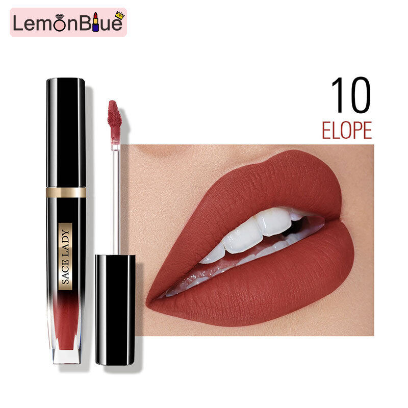 Gambar LemonBlue Long Lasting Waterproof Liquid Pencil Matte Lipstick Lip Makeup Nonstick Cup Matte Lipstick Makeup Long Lasting Waterproof Liquid Lip Glaze Nonstick Cup