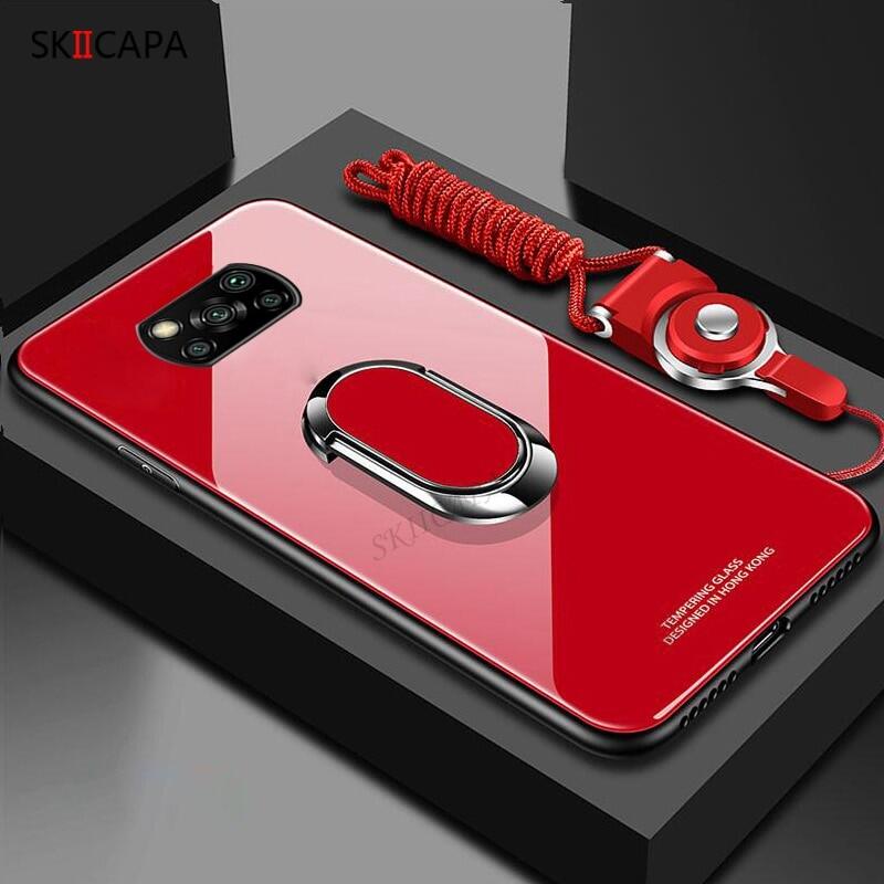 Phone Case For Xiaomi Poco X3 NFC F3 M3 Pro 10 Ultra 10T Lite Redmi Note 9  Pro Max 9S Tempered Glass With Stand Holder Ring Case-2308769686 white For POCO  X3 Pro | PGMall