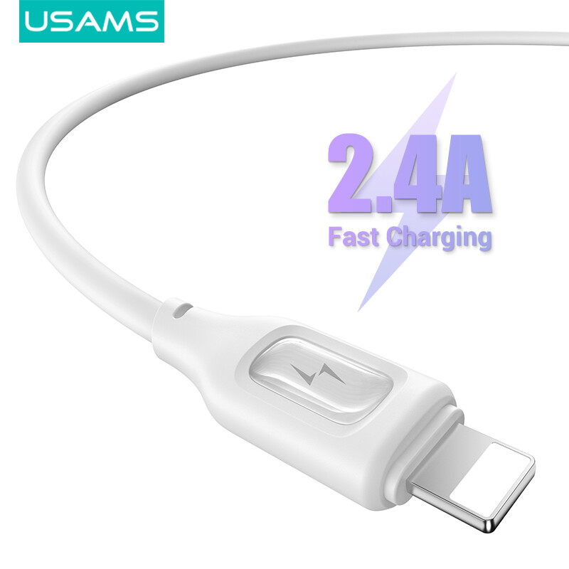 Usams Cáp USB Lightning cho sạc iPhone 2.4A 480Mbps truyền dữ liệu dây cáp dữ liệu USB