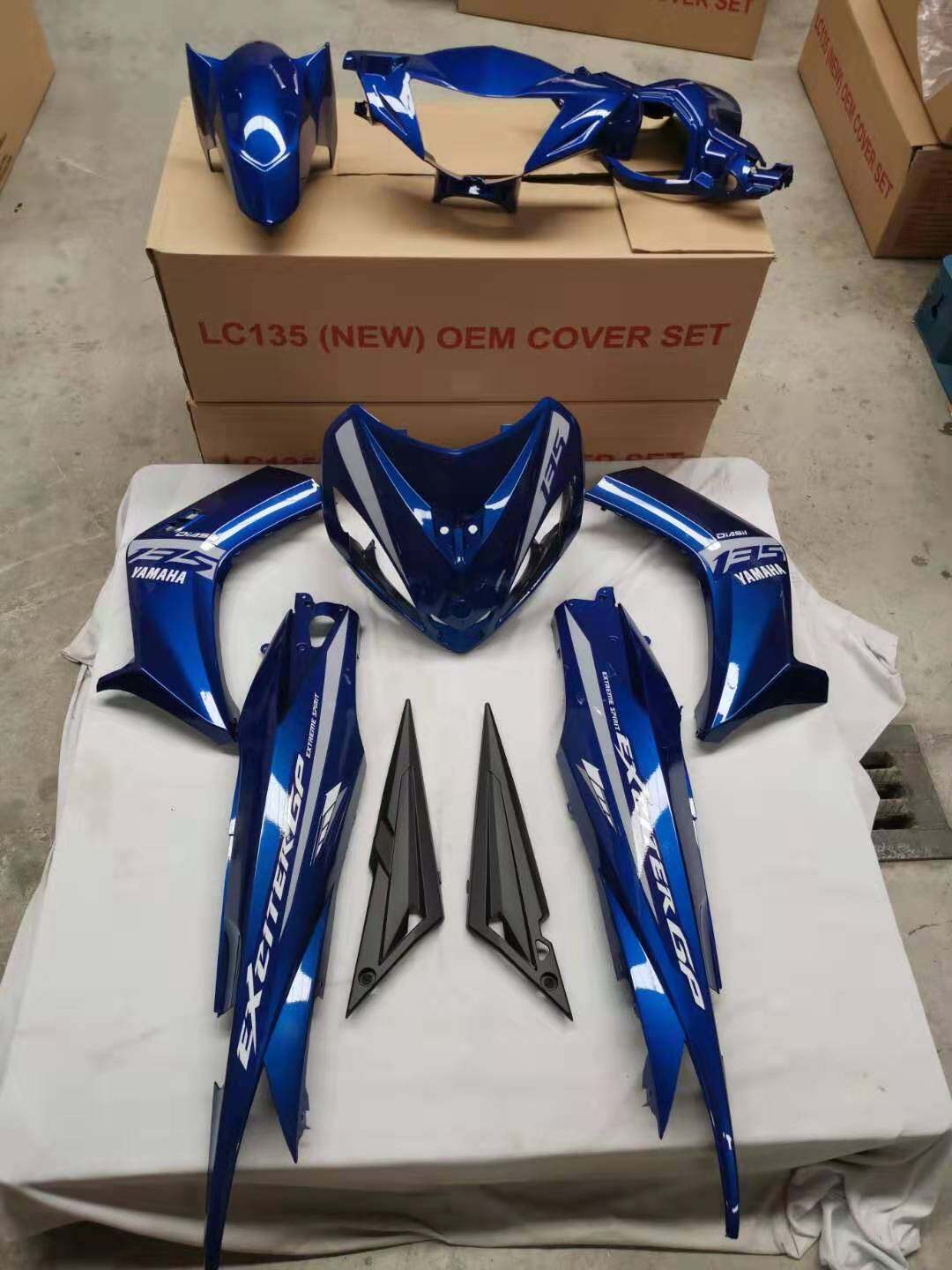 New Cover Set Yamaha Lc135 Exciter Blue 2021 V1 V2 V3 V4 V5 V6 Lazada