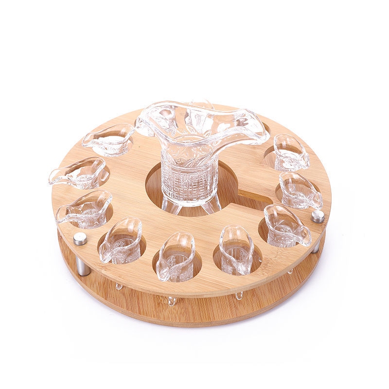 Gambar high quality Liquor cup suit emperor cup archaize creative crystal glass small cup with three legs liquor drinks wine rack