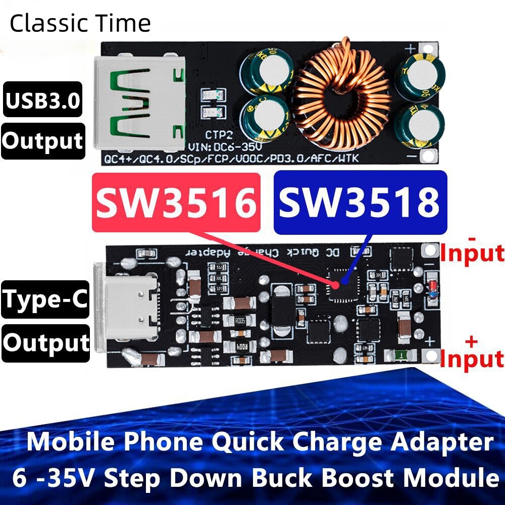 QC4.0 QC3.0 LED Dual USB 5V 4.5A 22.5W Micro/Type-C Mobile Power Bank 18650 Charging Module Temperature Protection,A