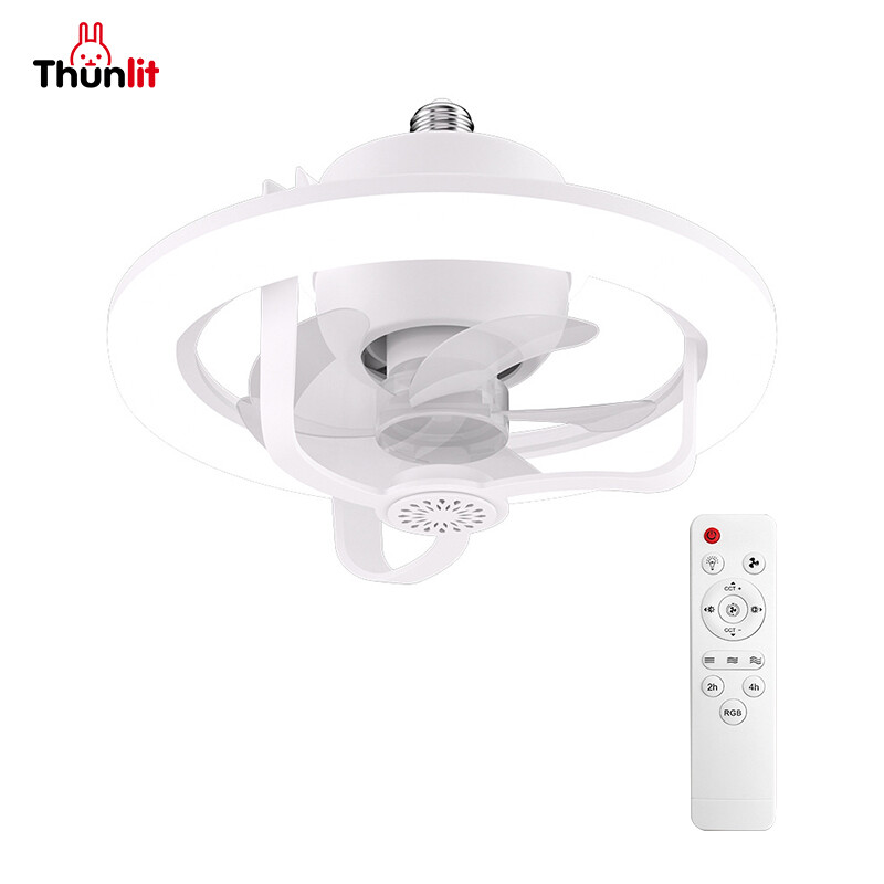 Thunlit Oscillating Ceiling Fan with Light 50W LED 360° Moving Head E27 Remote Control Fan Lamp for Bedroom Study Bathroom ราคา 569 บาท*ส่งฟรี