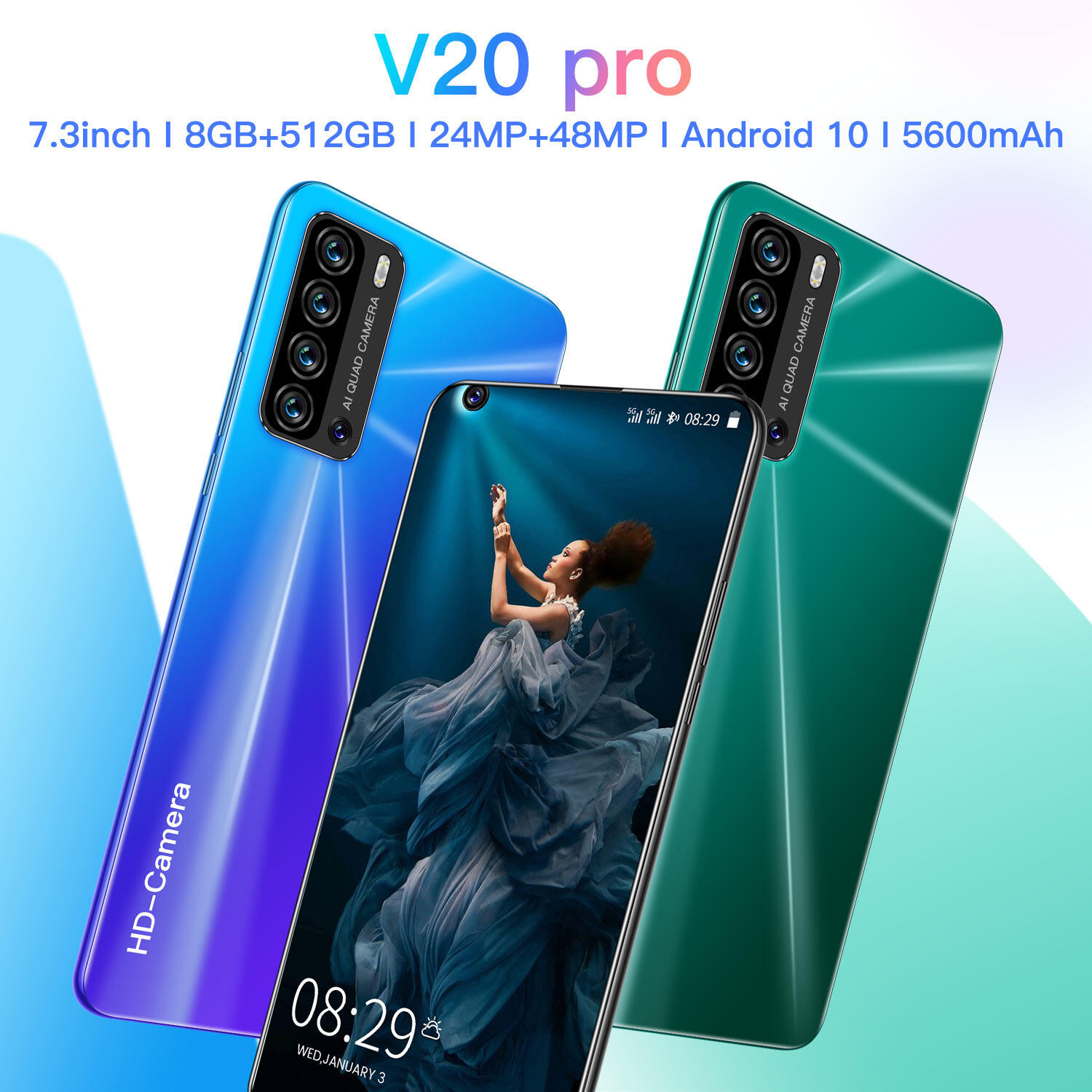 Bisa Cod V20 Pro Layar 7 3 Inci Smartphone 8gb Ram 512gb Rom Ponsel 4g 5g Jaringan Versi Global 5600mah Dual Sim Card Handphone Lazada Indonesia