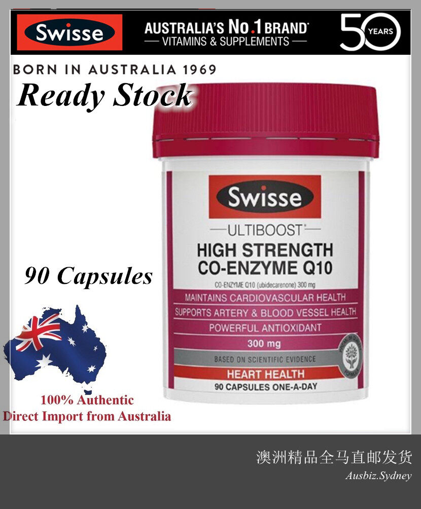 [Ready Stock EXP: 05/2028] Swisse High Strength Co-Enzyme Q10 300mg 90 Capsules (Made in Australia) Harga  158 Ringgit*Penghantaran Percuma