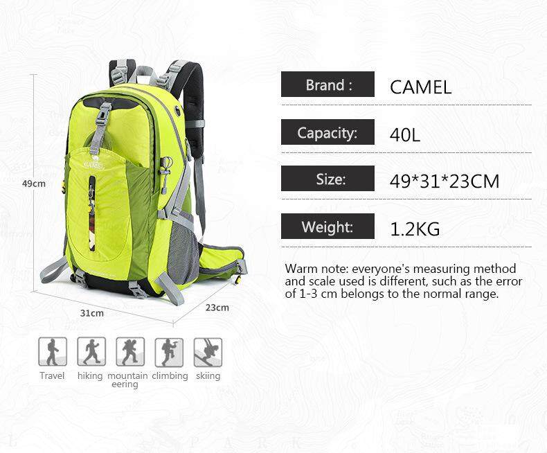 camel 40l backpack