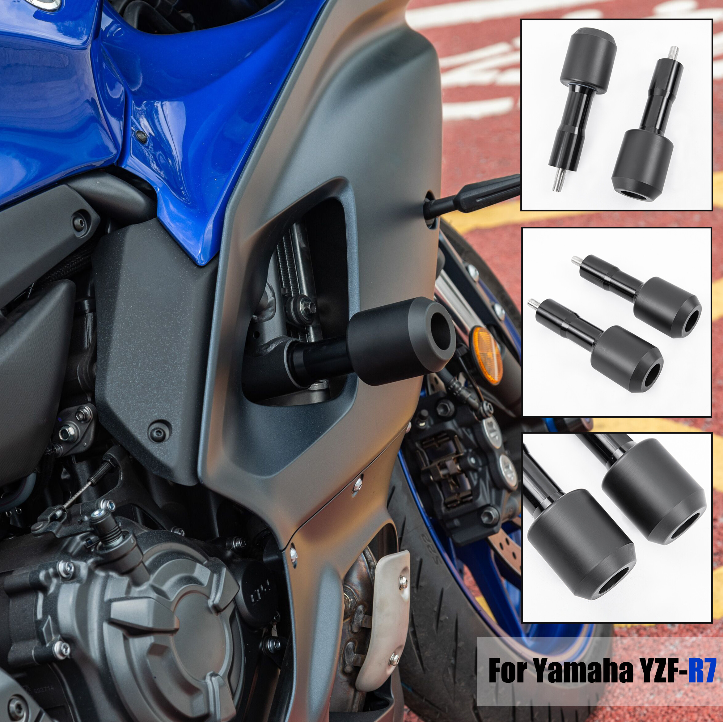 Allotmark khung bảo vệ chống rơi xe máy tấm chắn bảo vệ chống va chạm cho yamaha yzf-r7 r7 2021 2022 2023 phụ kiện