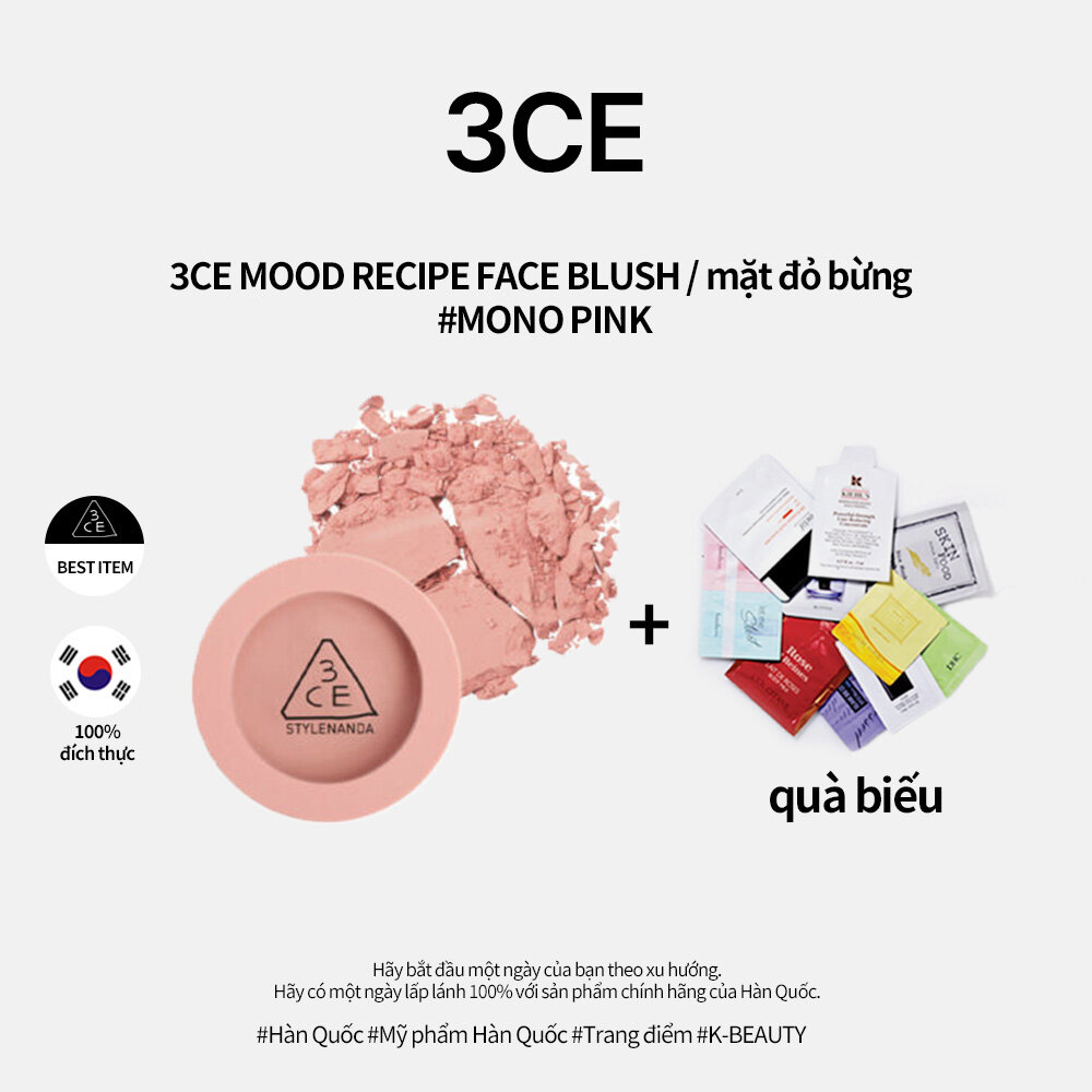 Mood recipe face blush mono pink / tâm trạng công thức khuôn mặt đỏ mặt mono hồng