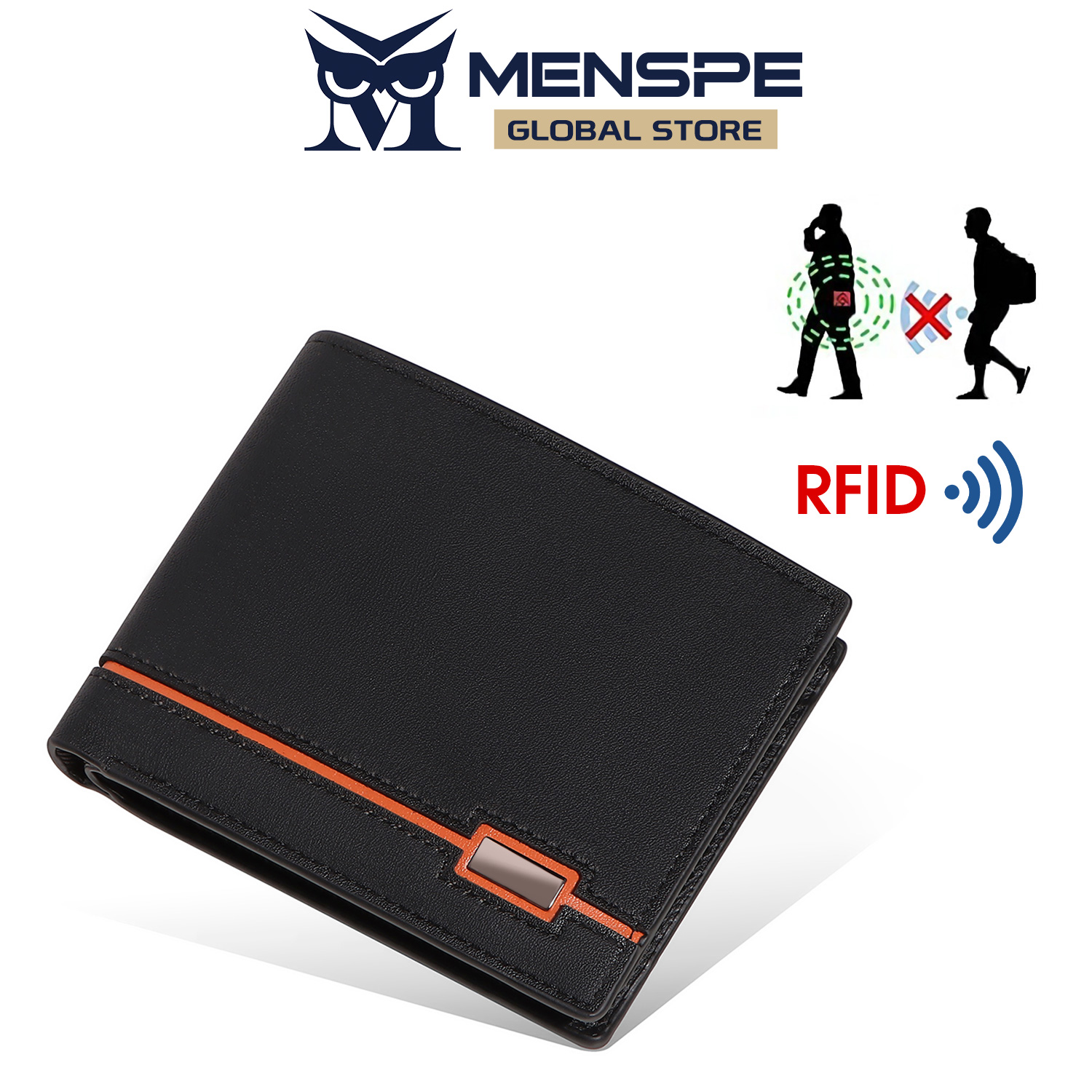 Menspe người đàn ông Ví Thẻ RFID trường hợp mềm Ví Da PU Ví doanh nhân H chống trộm đồng xu túi có khóa kéo đa thẻ vị trí ID tín dụng đồ chứa thẻ màu trơn túi tiền du lịch Ví đựng xu