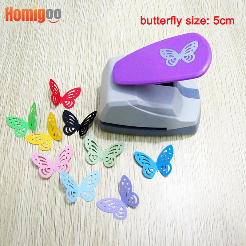 Homigoo 2inch Dụng cụ đục lỗ sổ lưu niệm hình bướm openwork dụng cụ cắt thủ công Thẻ thủ công in hoa giấy thủ công tự làm đục lỗ hình dạng
