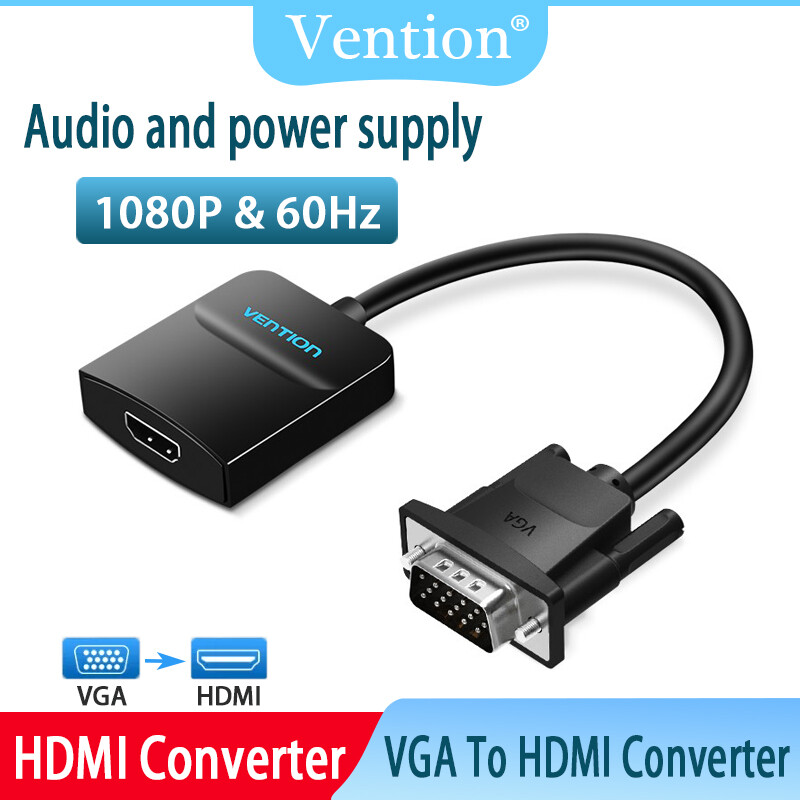 Vention bộ chuyển đổi vga sang hdmi cáp chuyển đổi 1080p vga đực sang hdmi cái với nguồn âm thanh usb cho máy tính xách tay máy tính để bàn màn hình tv máy chiếu bộ chuyển đổi ps4/3 hdtv vga hdmi