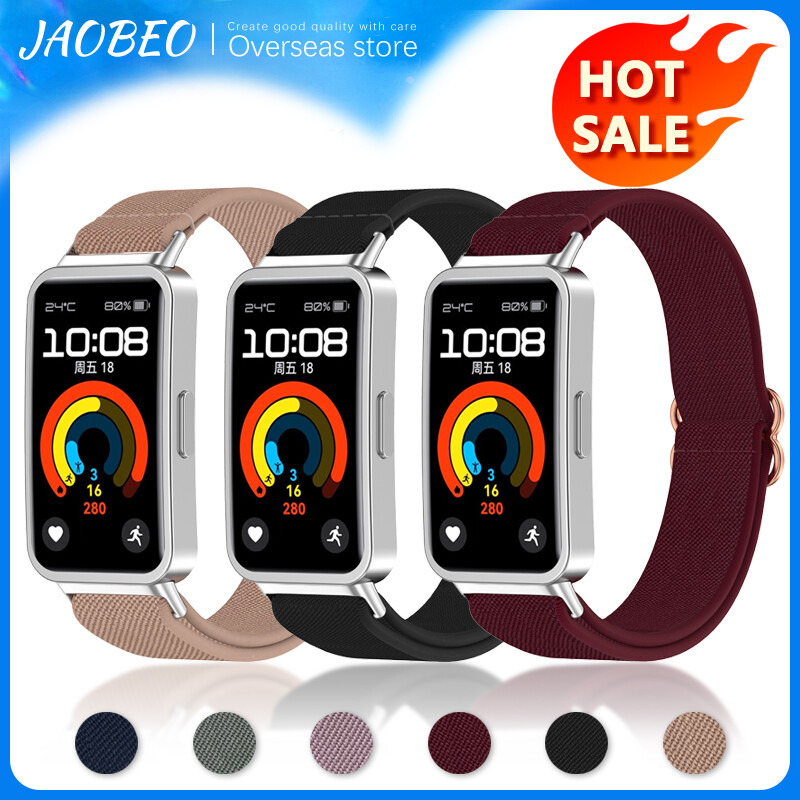 Nylon braided strap For Huawei band 10 9 8 NFC strap Elastic watch band For Huawei band10 9 8 NFC band cover accessories ราคา 31 บาท*ส่งฟรี