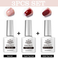 BORN PRETTY 10ml Super Top Coat Matte Top Coat Nail No Wipe Top Coat Base Top Coat Set Polish LED Soak Off New Upgraded Formula Long-Lasting Gloss and Shiny Finish For Home DIY and Gel Salon BP