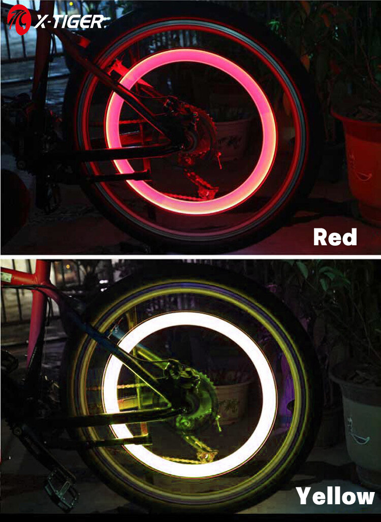 X-TIGER Set Bicycle Valve Light LED Neon Flash Light Bicycle Car