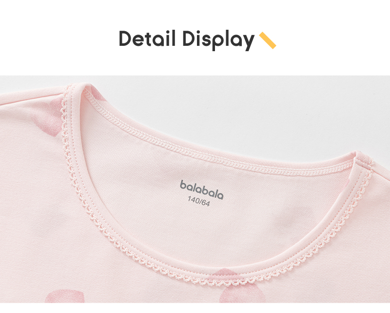 balabala Children Sleepwear Set Summer Air Conditioning Clothing Girl Home Clothing Cool Antibacterial · v2