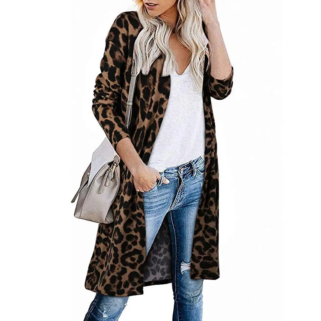 leopard cardigan with pockets