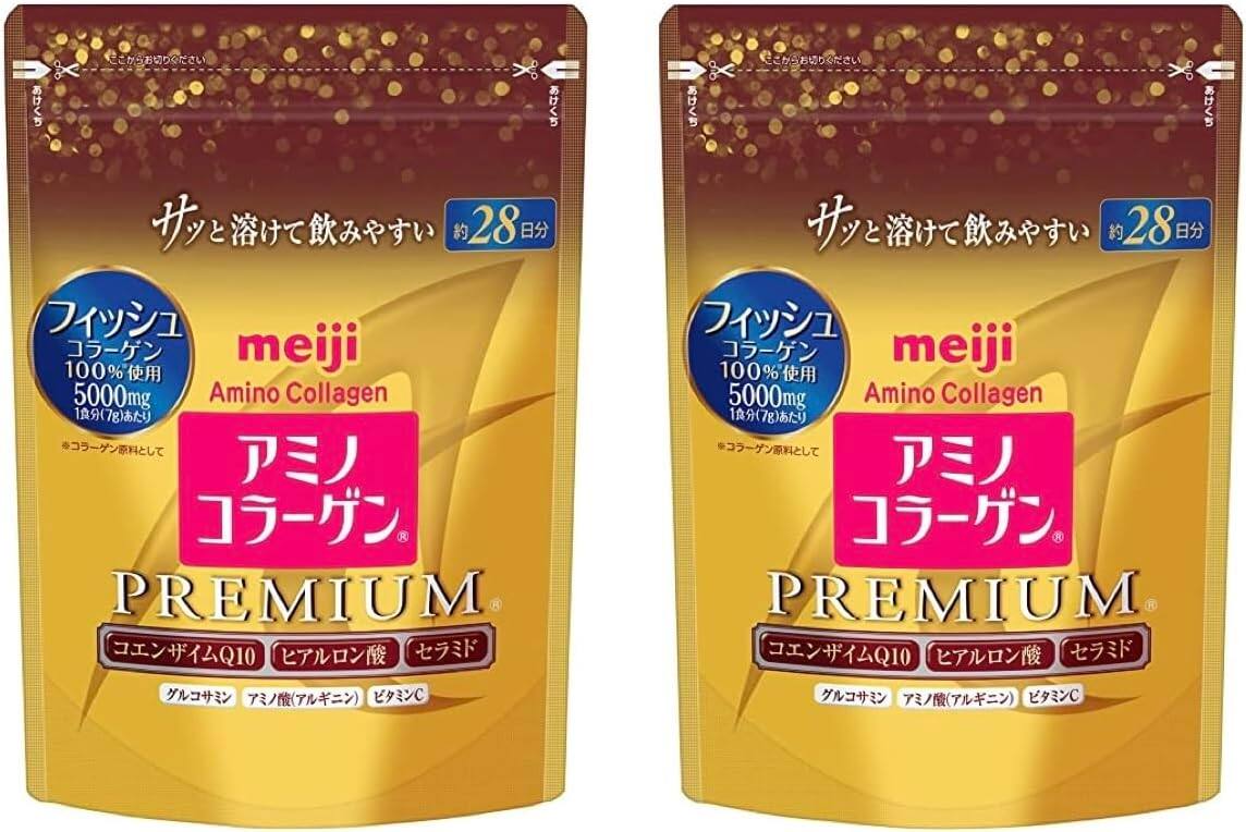 Meiji Amino Collagen Premium Premium 196g Set of 2 From JapanMeiji Amino
