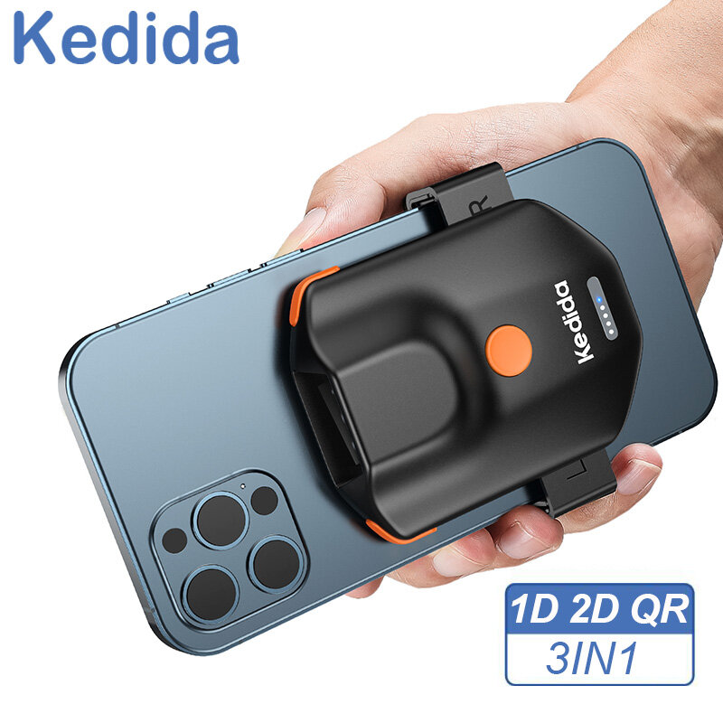 Kedida Portable 1D 2D Barcode Scanner Back Clip QR Code Reader Via Bluetooth 2.4G Wireless Connected Work with Windows, PC, Android, iOS for Warehouse Book Store Library ราคา 1,499 บาท*ส่งฟรี