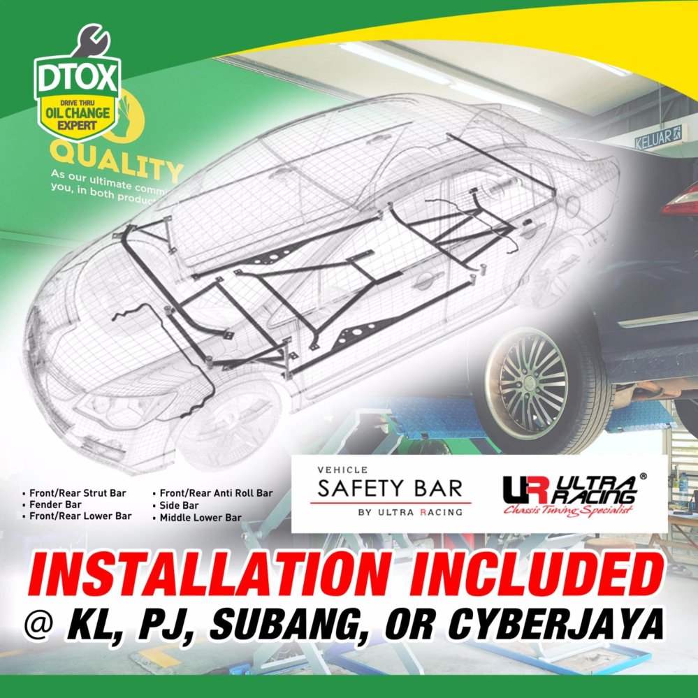 Installation Included Ultra Racing Proton Wira Stage 1 Front Strut Rear Anti Roll Bar Ur Tw2 058 Ur Ar16 202 Lazada