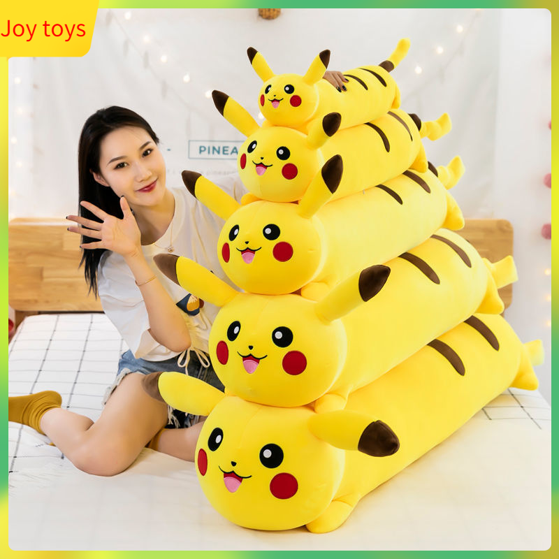 Pokemon Cute Soft Cartoon Pikachu Stuffed Toy Children Hotdog Pillow Long Doll Pillow Kid Boy Girl Birthday Gift Home Decoration Hamster Stuff Toys For Girls
