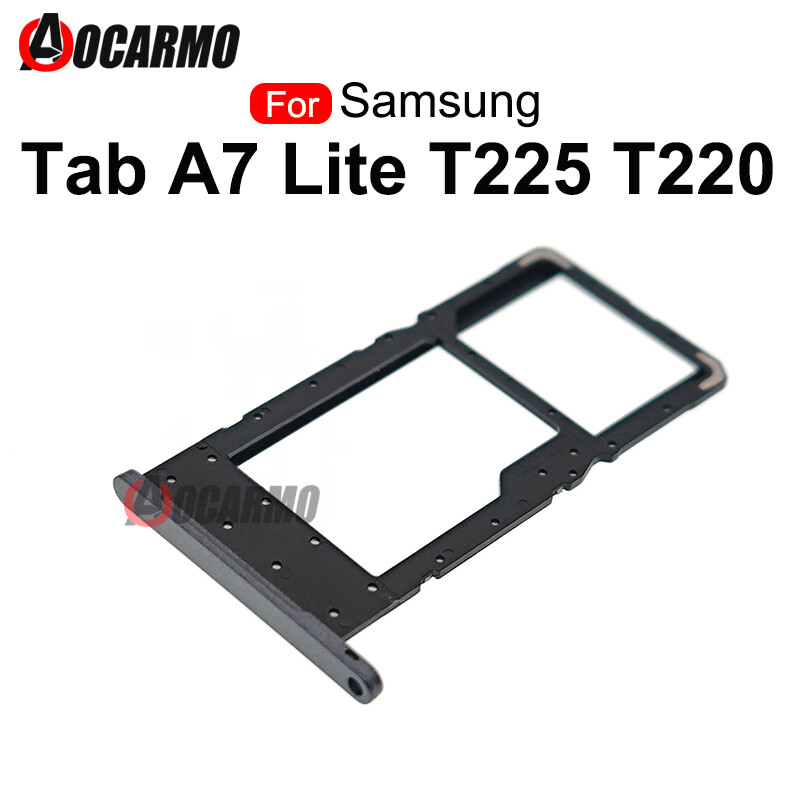 Bạc đen thẻ sim cho samsung galaxy tab a7 lite sm-t225 t220 giá giữ khay sim bộ phận khe thay thế