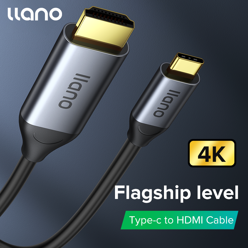 llano 1.8m/70.9inch USB-C/Type-C để cáp HDMI 4K 60Hz HD, Đầu chuyển đổi Bộ chuyển đổi video cáp cho máy tính xách tay/TV/máy chiếu