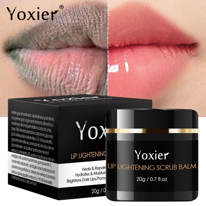 Gambar Lip Lightening Scrub Balm Remove Dull Lips Moisturizing Anti Aging Anti Cracking Hyaluronic Acid Brighten Black Lips 20G