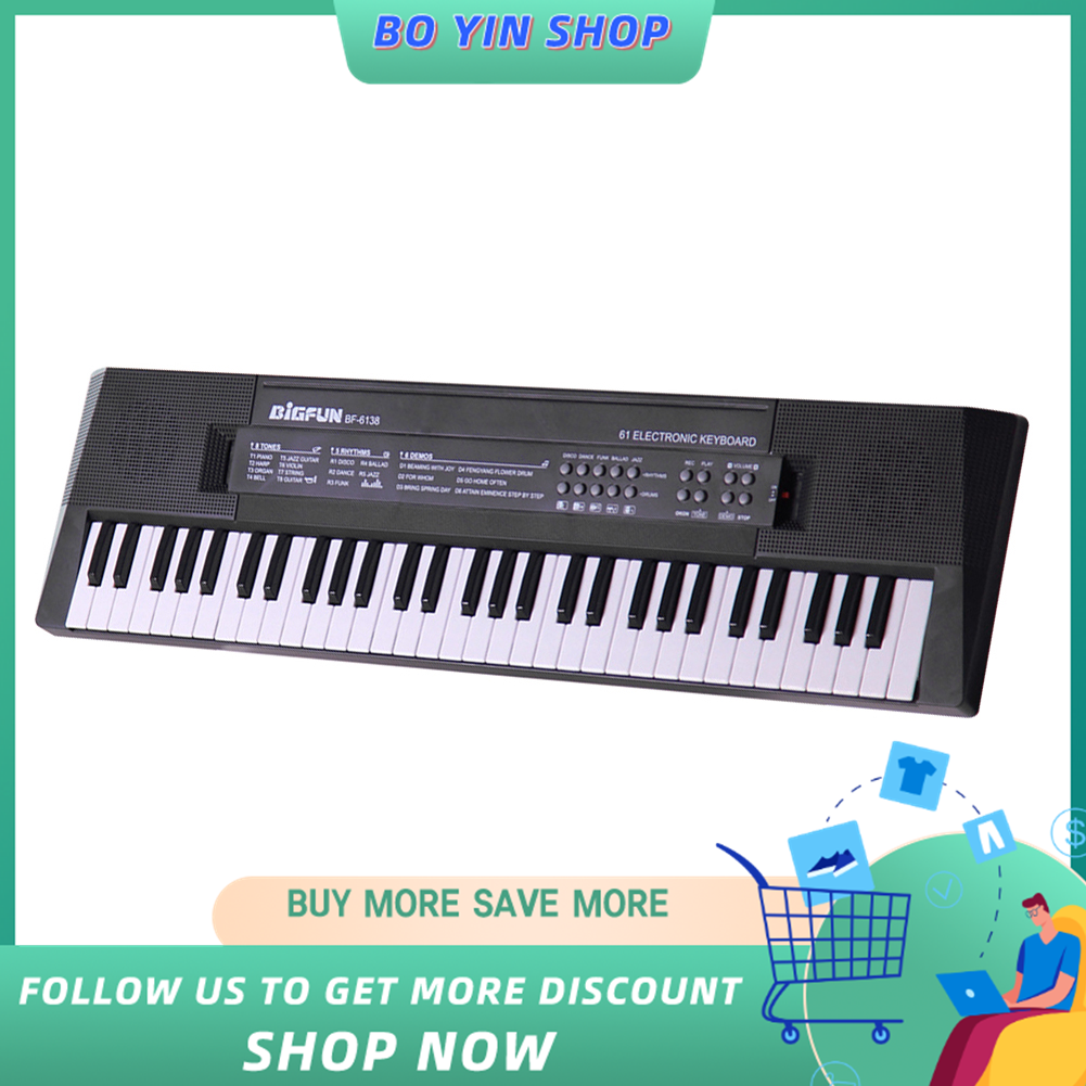 Bàn Phím Điện Tử Âm Nhạc Kỹ Thuật Số 61 Phím, Đàn Piano Điện Đa Năng Cho Trẻ Em, Dành Cho Học Sinh Piano Có Micro Nhạc Cụ Chức Năng