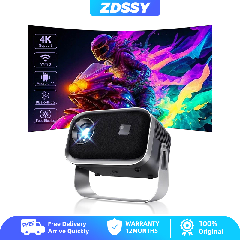 [360 ° Adjustable Stand] Zdssy Portable Led Projector, Electronic Focus and Auto Keystone Projector 1080P Fhd, Outdoor Projector with Android 11.0 5g Wifi and Bluetooth, 200Ansi Lumens, Mini Projector ราคา 2,360 บาท*ส่งฟรี