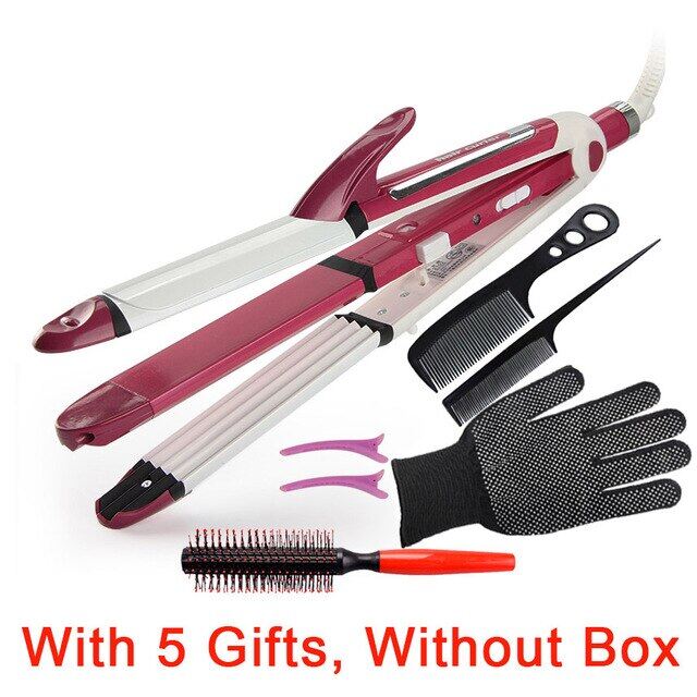 Gambar 3 In 1 Multifunction Hair Straightener Hair Curler Corn Curler Ceramic Coating Hair Curling Iron Hair Styler