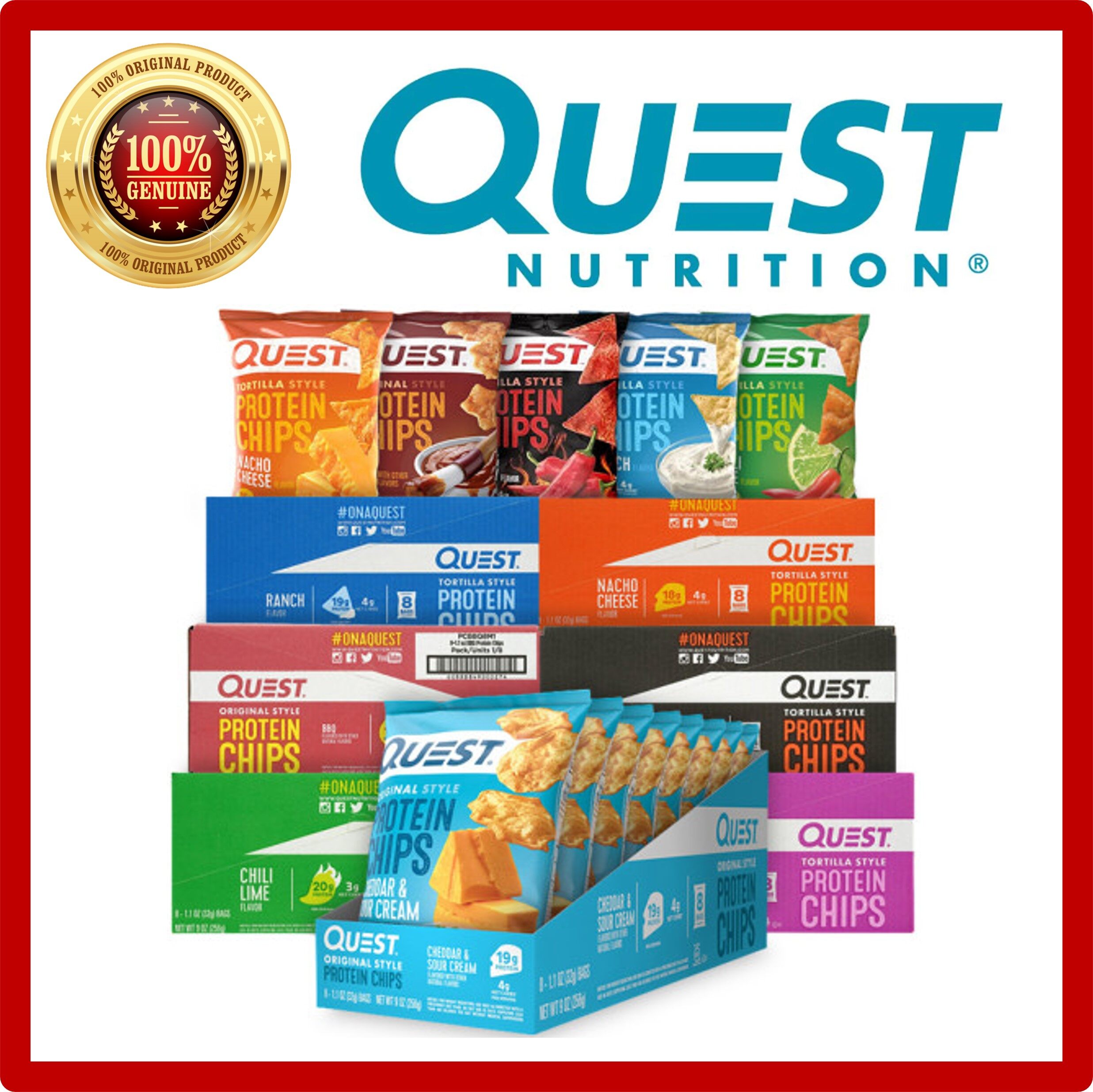 Quest Nutrition Quest Chip Tortilla Protein Chips 32g Nacho Cheese Ranch