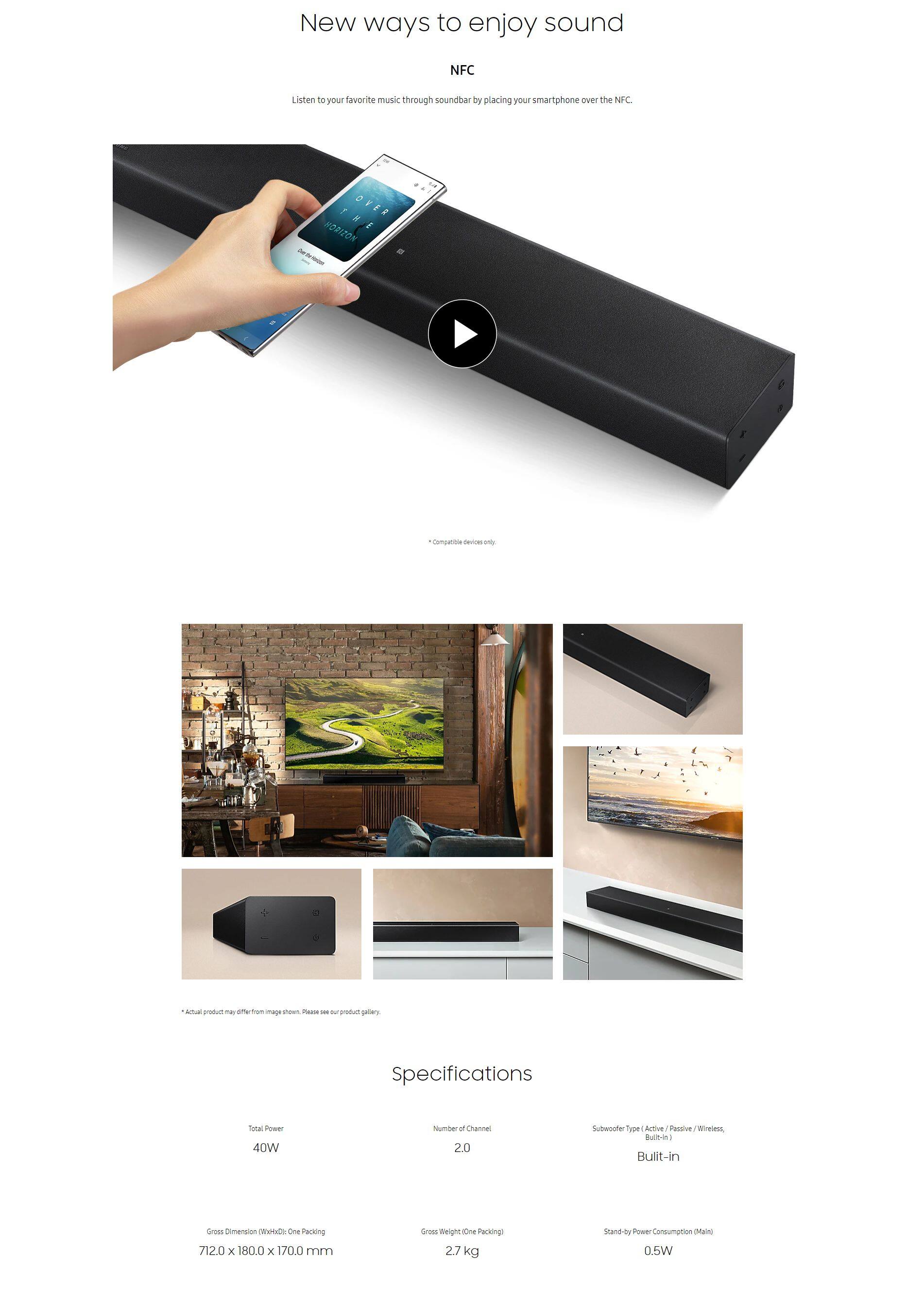 SAMSUNG HWT400/XM SOUNDBAR