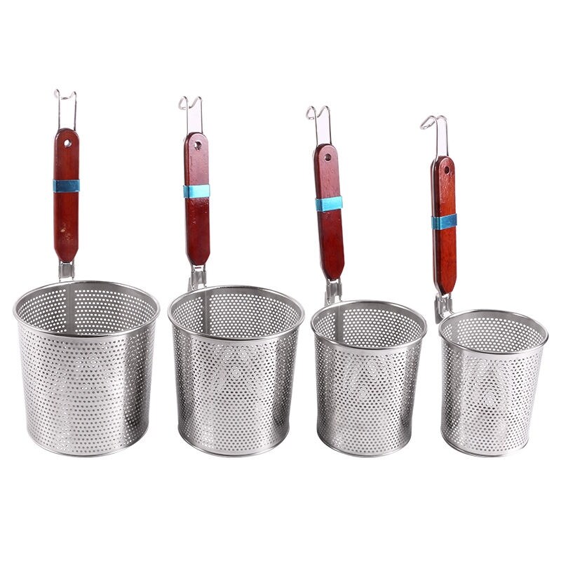 Gambar Stainless steel punching fennel colander Malatang filter net flaking vegetables ultra fine mesh leakage cooking powder hot vegetable basket net fishing commercial