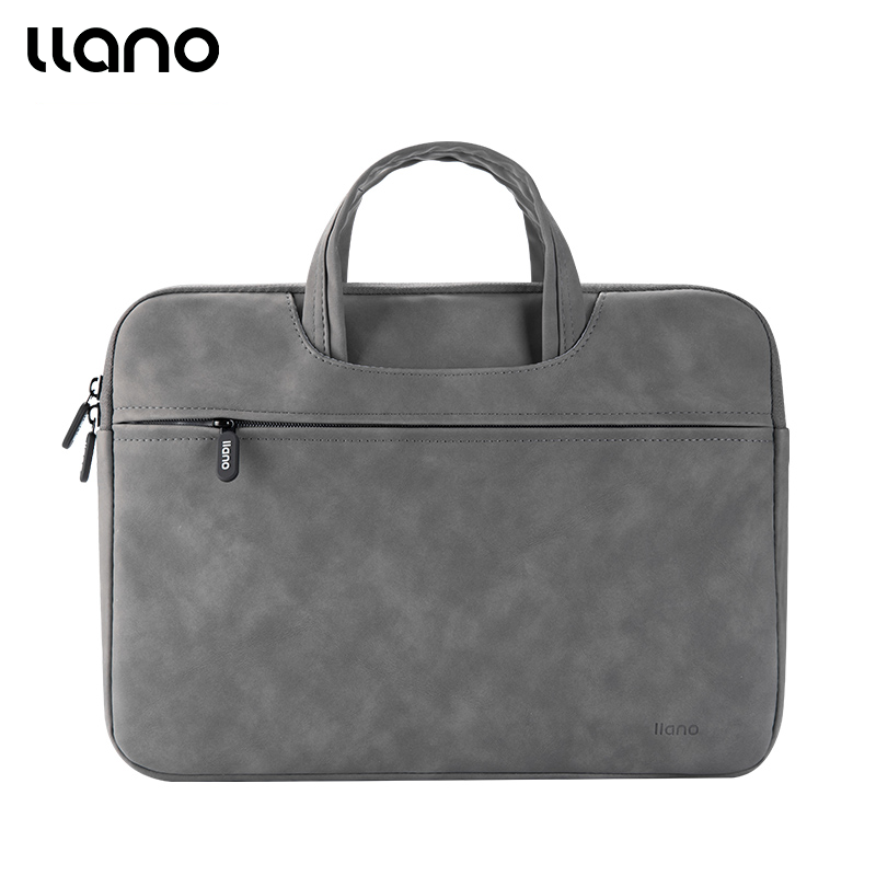 llano Túi đựng máy tính xách tay xách tay Túi Xách Da Cừu chống nước bằng PU bảo vệ Bìa 13.3 / 14 / 15.4 / 15.6 inch máy tính túi lưu trữ chống sốc máy tính xách tay bìa