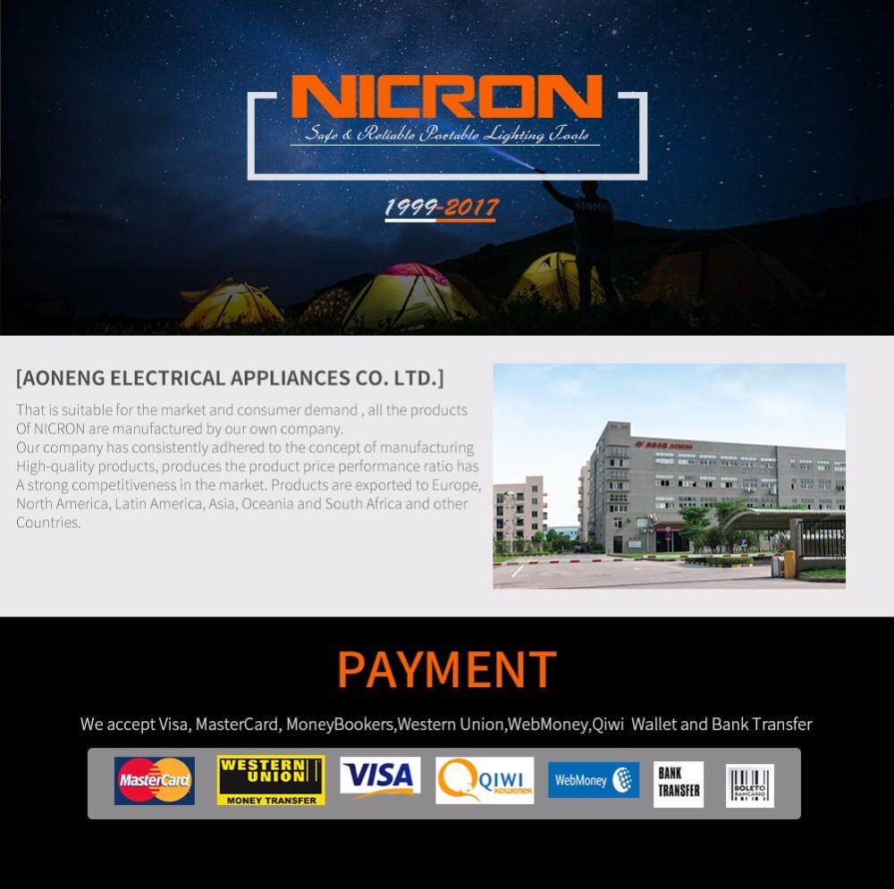 Đèn Pin NICRON B60 9W Đèn Pin LED Siêu Sáng Độ Sáng Cao Đèn Pin USB Di Động Chống Nước IPX8 1000LM B60