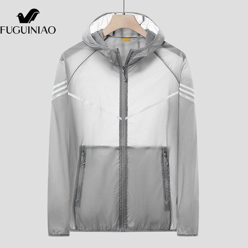 Fuguiniao áo khoác Jacket nhẹ nam nam mùa hè quần áo chống nắng thoáng mát mau khô che nắng ngăn tia UV quần áo chống nắng ngoài trời mới Áo câu cá