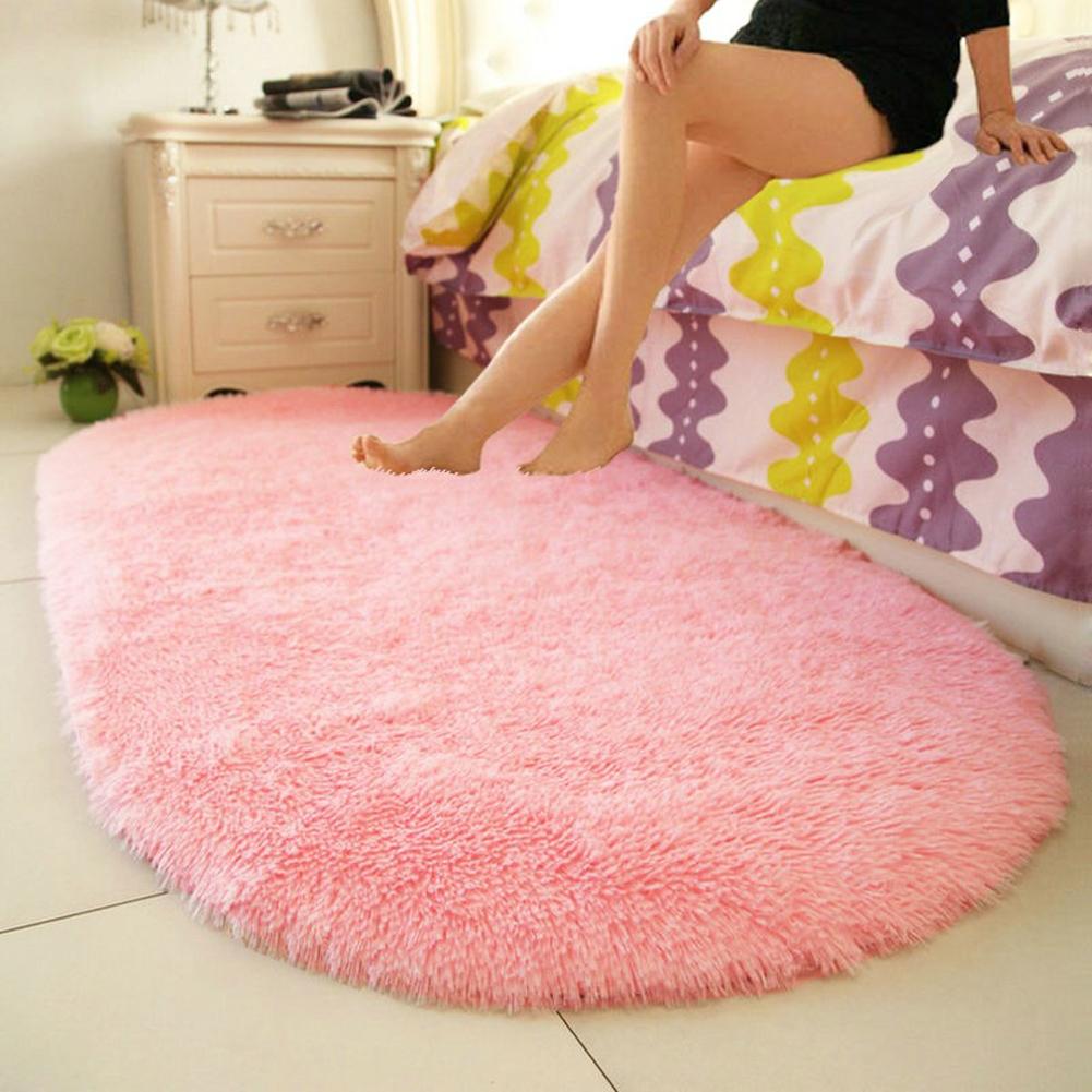 Fluffy Rugs Anti Skid Shaggy Area Rug Dining Room Carpet Floor Mat Home Bedroom Lazada Singapore