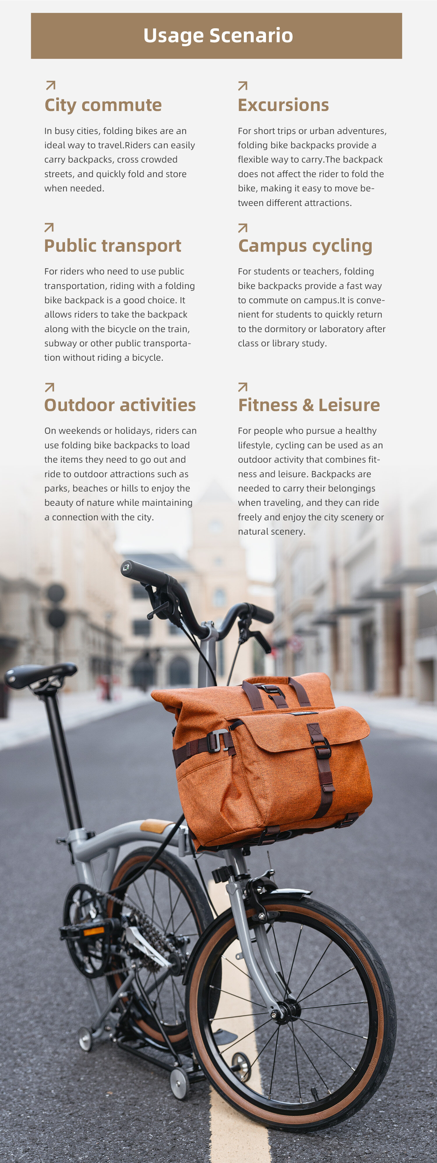 ROCKBROS Folding Bike Front Bag with Bracket 15L Bicycle Front Bag