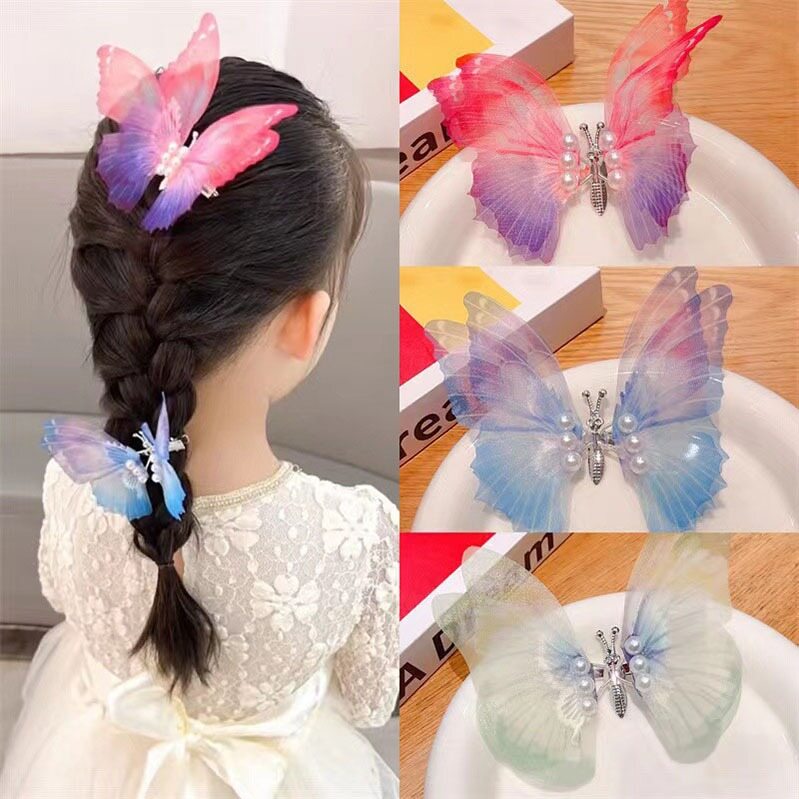 Linh Hoạt Cánh Bướm Kẹp tóc Thời trang mới gradient đầy màu sắc Bướm Kẹp Tóc Lớn Bướm Cánh Cánh kẹp tóc Trẻ Em Cho Cô Gái Phụ Nữ Phụ kiện tóc