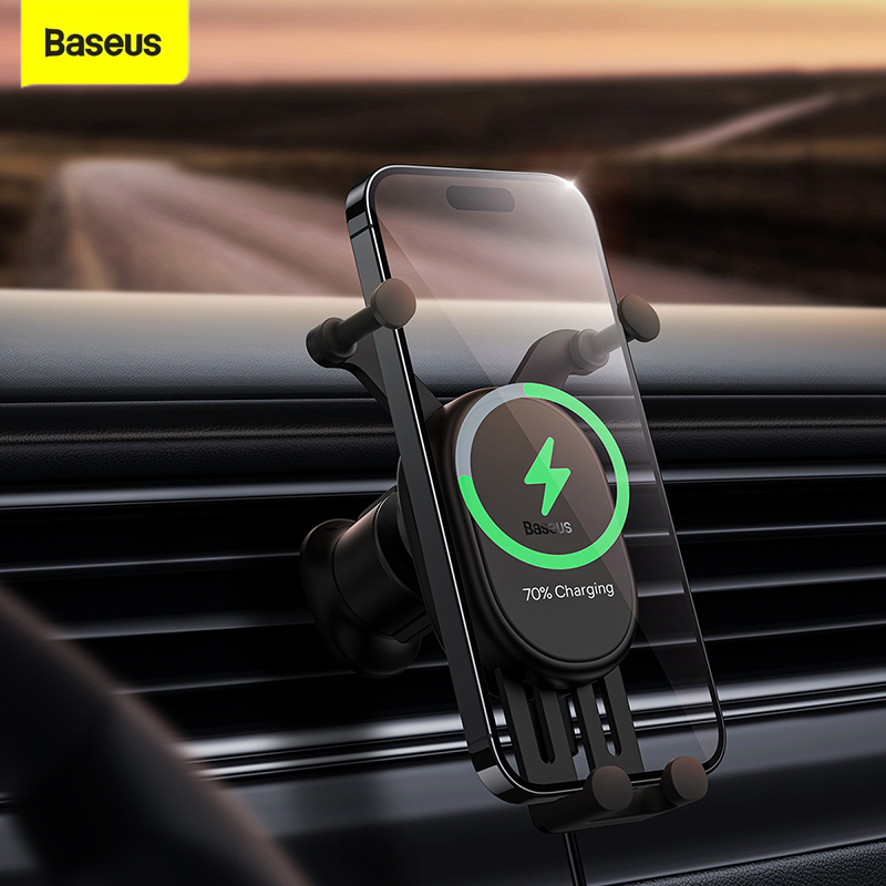 Baseus bộ sạc không dây trên xe hơi 15w giá đỡ điện thoại trên xe hơi giá đỡ sạc nhanh qi giá đỡ sạc di động cho iphone samsung xiaomi