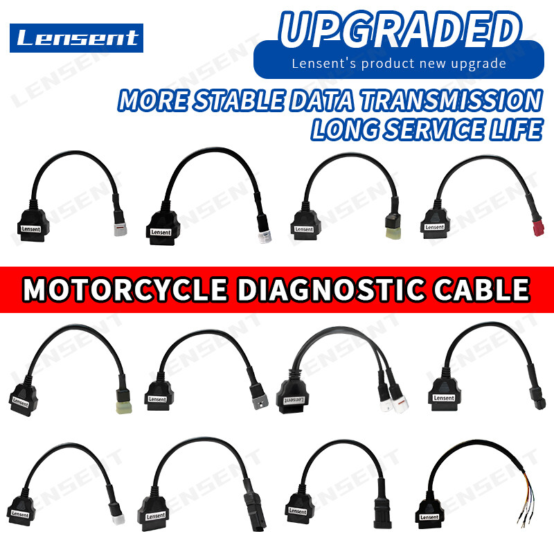 Lensent OBD motorcycle diagnostic adapter cable stable transmission JDiag M100 PRO MST Yamaha fault code read and clear 3-pin to OBDII KYMCO BMW Honda SUZUKI ราคา 94 บาท*ส่งฟรี