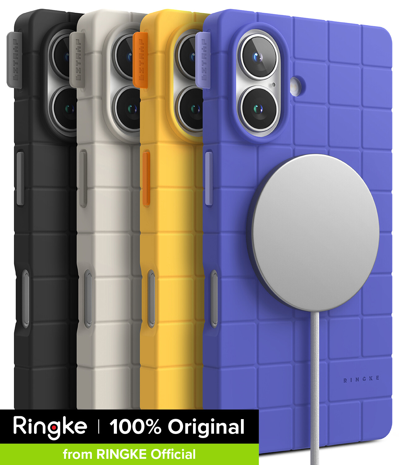 Ốp lưng Ringke Bitmap Silicone Magnetic MagSafe tương thích với Apple iPhone 16 Mềm mại chống trầy xước mỏng nhẹ bảo vệ điện thoại cho bộ sạc từ tính phụ kiện