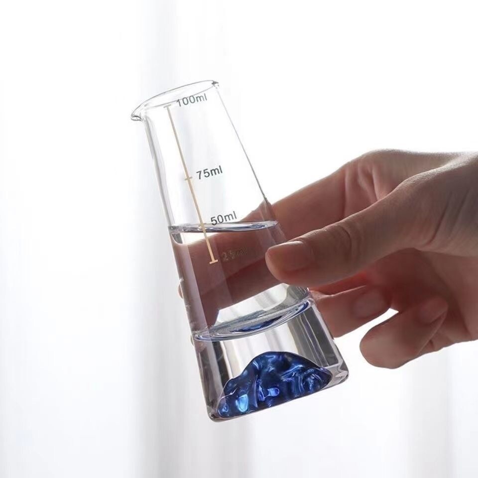 Gambar high quality Blue mountain wine cup home lead free crystal wine glass points trumpet a small glass koubei a small handleless wine cup Chinese liquor