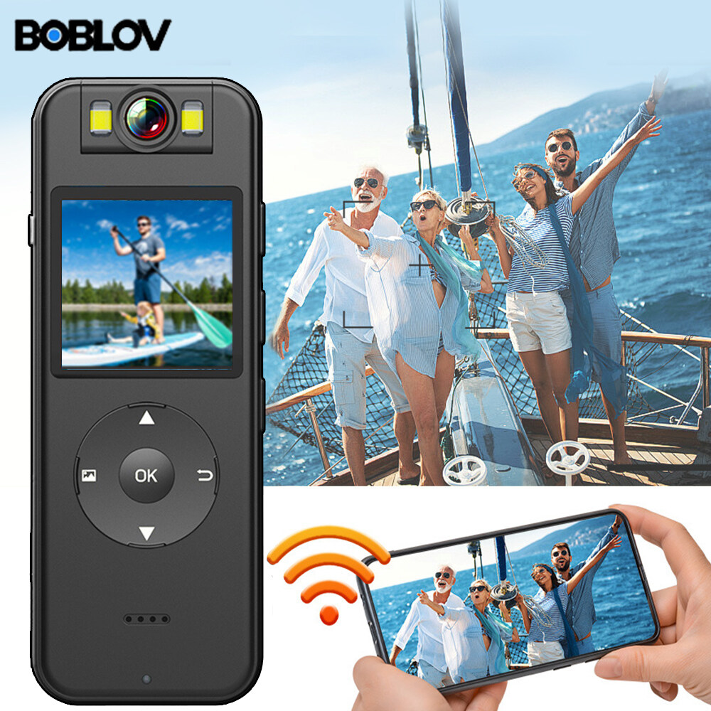 BOBLOV A27 Camera Wifi 2K Mini máy ảnh đeo trên người HD 1440P 180 ° Xoay Ống Kính Video thân máy Má