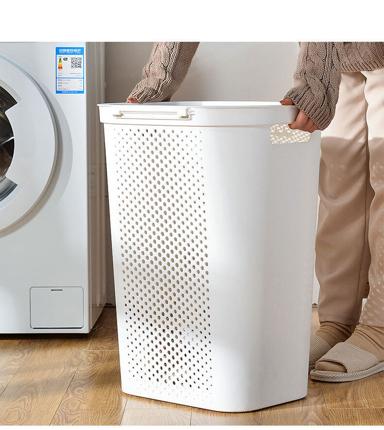 Giỏ Đựng Đồ Giặt Bằng Nhựa Lớn, Giỏ Đựng Quần Áo Phòng Tắm Phòng Ngủ, Giỏ Đồ Chơi, Giỏ Đựng Đồ Giặt Nhật Gia Dụng Có Nắp Đậy