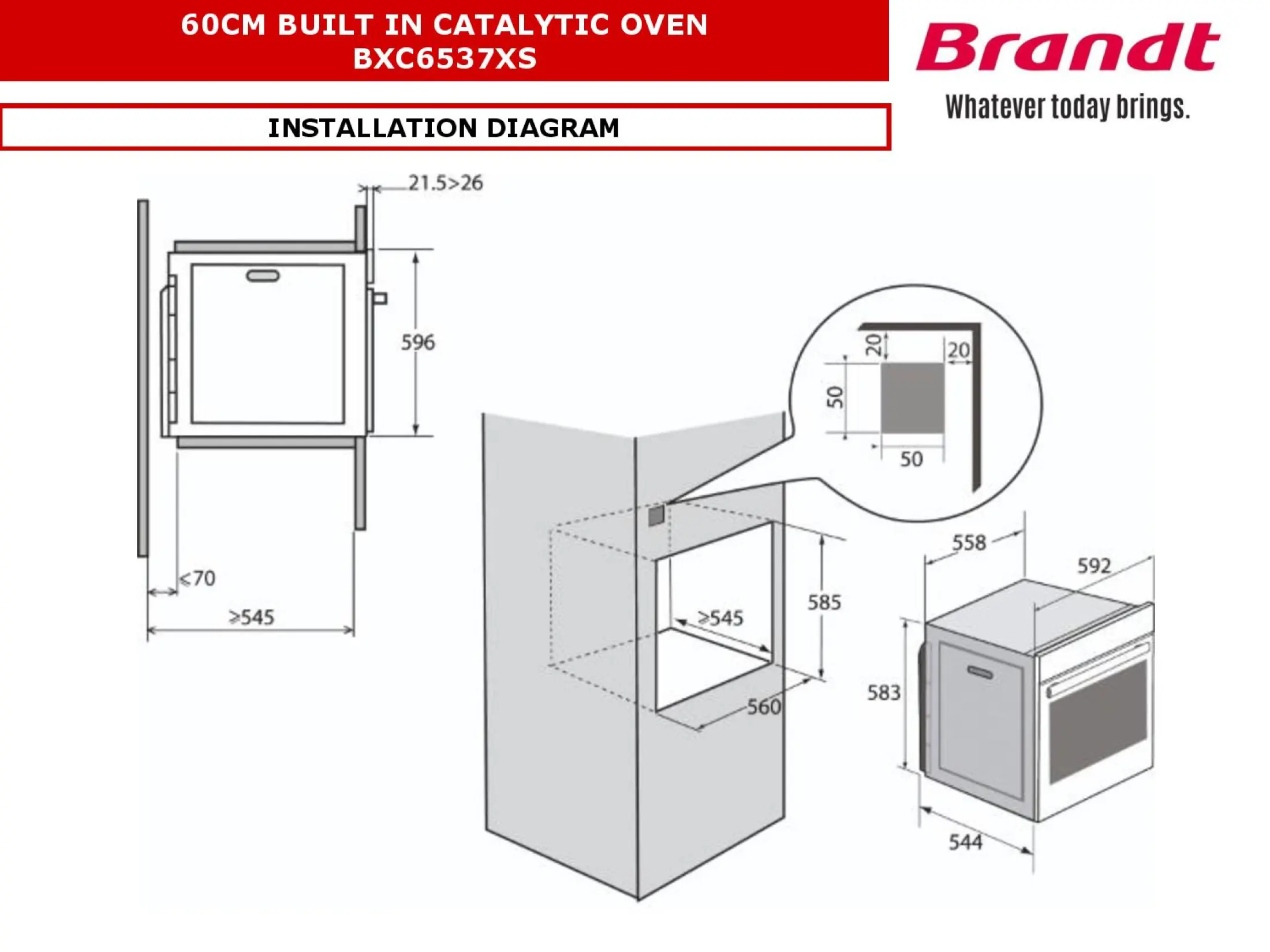 Ready Stock &amp; Fast Ship) Brandt 73L Built-in Catalytic Oven BXC6537XS |  Lazada