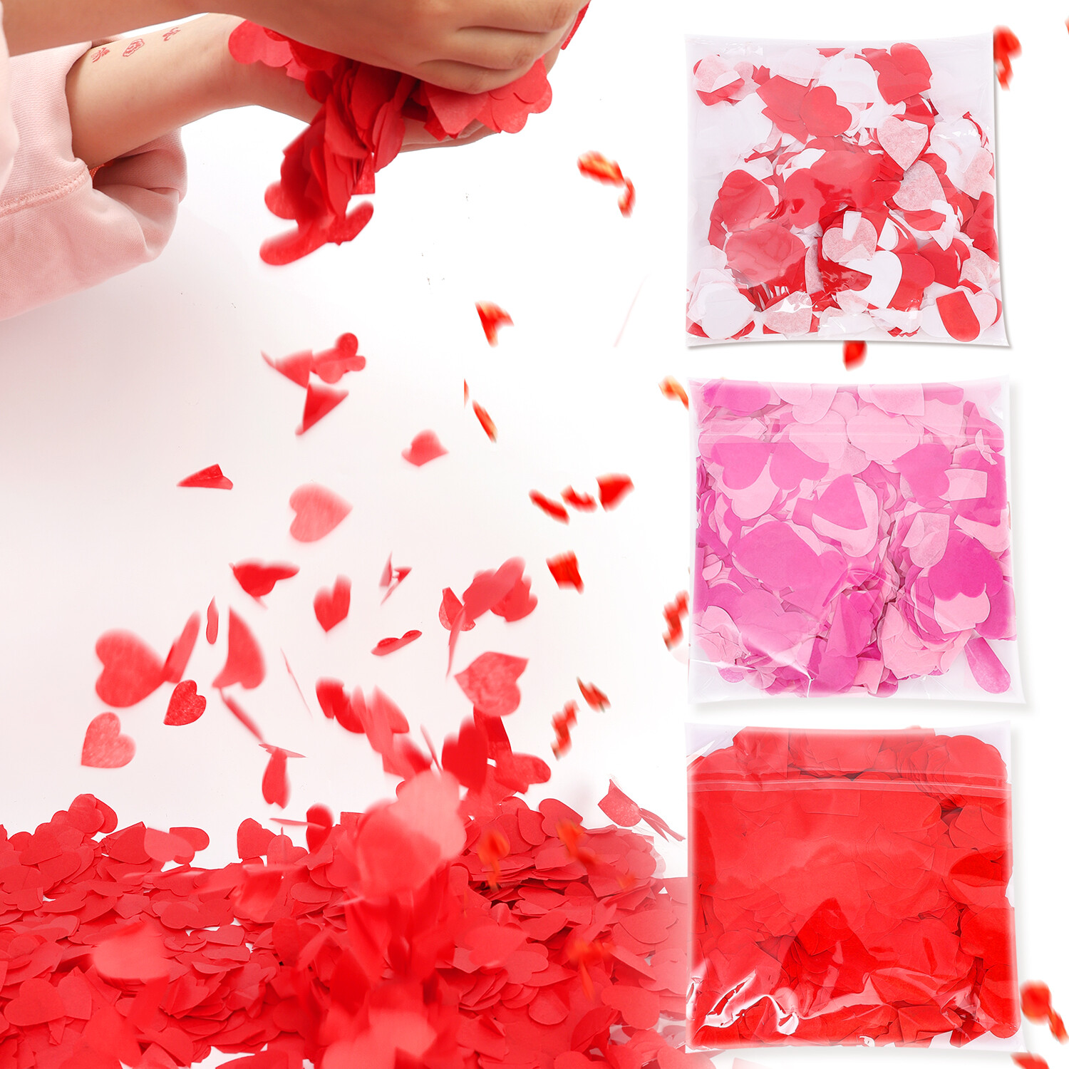 【Varitystore】hình trái tim nhiều màu đám cưới sprinkles Confetti giấy tiệc sinh nhật boda Ngày Valentine trang trí bàn ăn bóng chất độn
