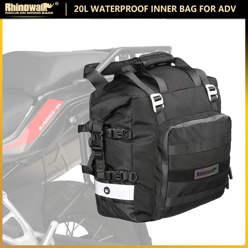 Rhinowalk Motorcycle Side Bag 20L Rear Seat Bag With Waterproof Inner Bag Saddle Bag Pannier Bag Motorcycle Tail Bag Luggage Bag For Adv Suitable For Outdoor Long-Distance Travel Motorcycle Accessories ราคา 2,934 บาท*ส่งฟรี